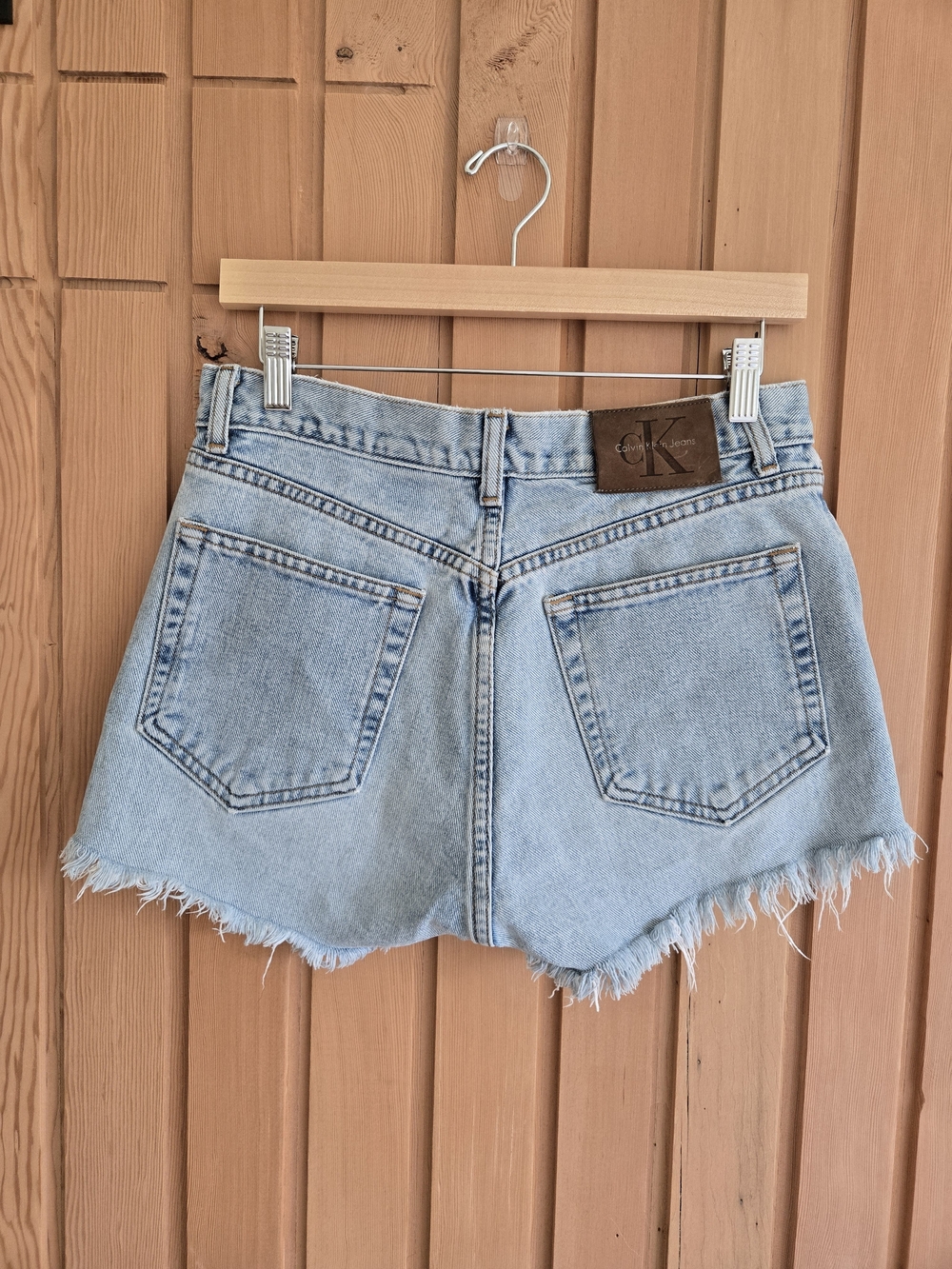 Vintage | Calvin Klein Distressed Cutoff Shorts In Light Denim | Size 30